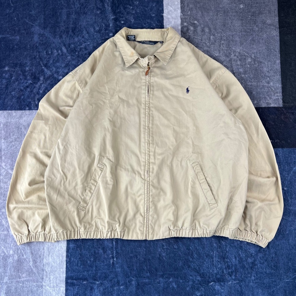 Vintage Polo Ralph Lauren Mens XXL 80s Tan Harrington Jacket Tan Bomber‎